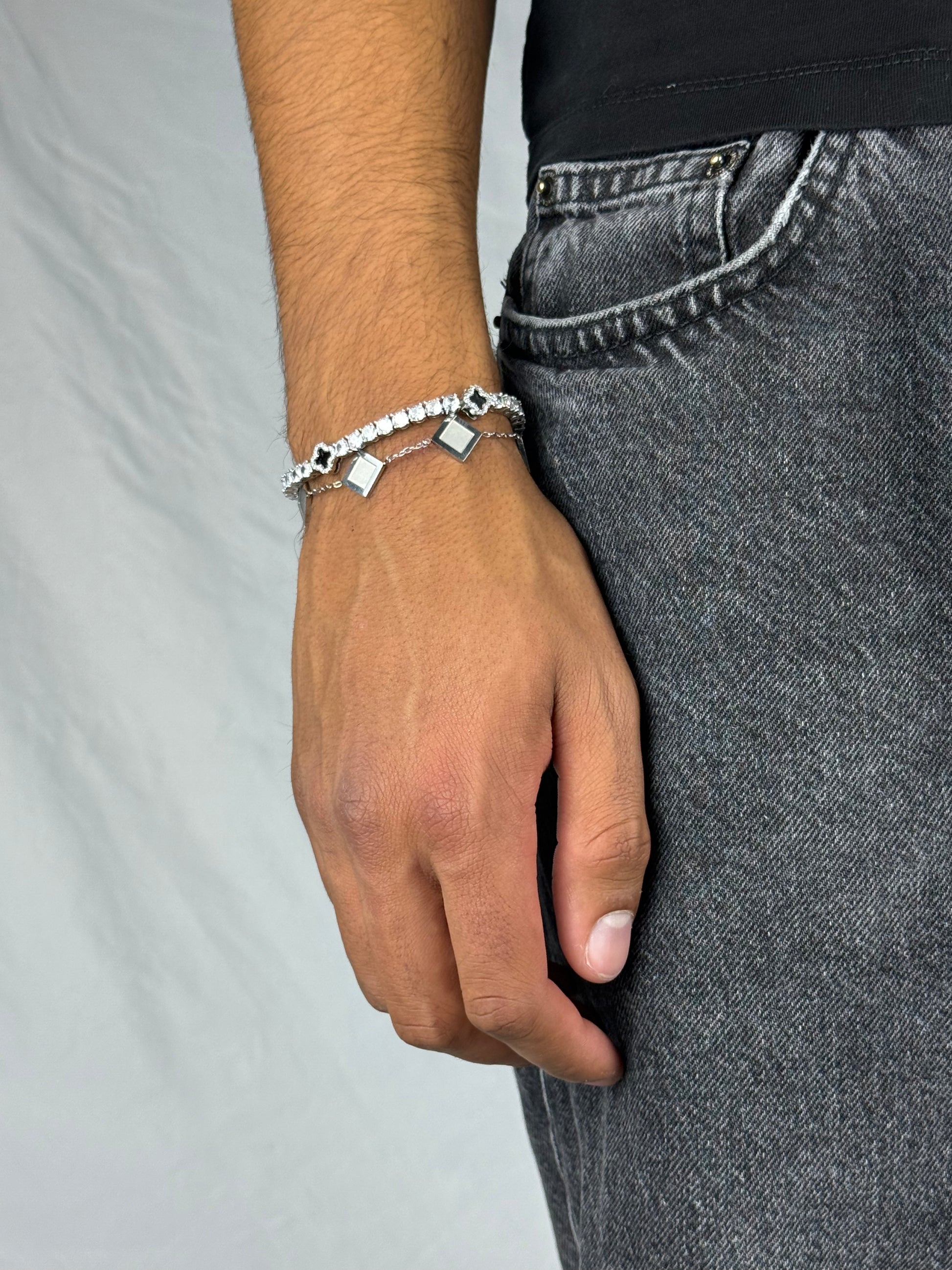 Black Cross Onyx Silver Set